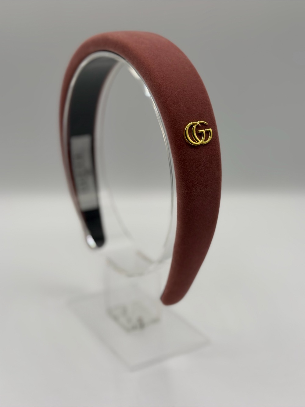 Velvet Headband with Gold Double G